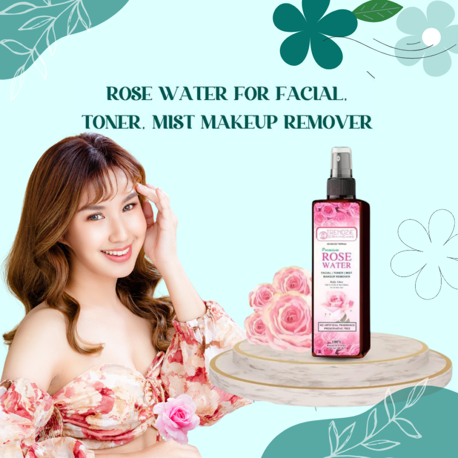 Premium Rose Water For Facial, Toner, Mist Makeup Remover