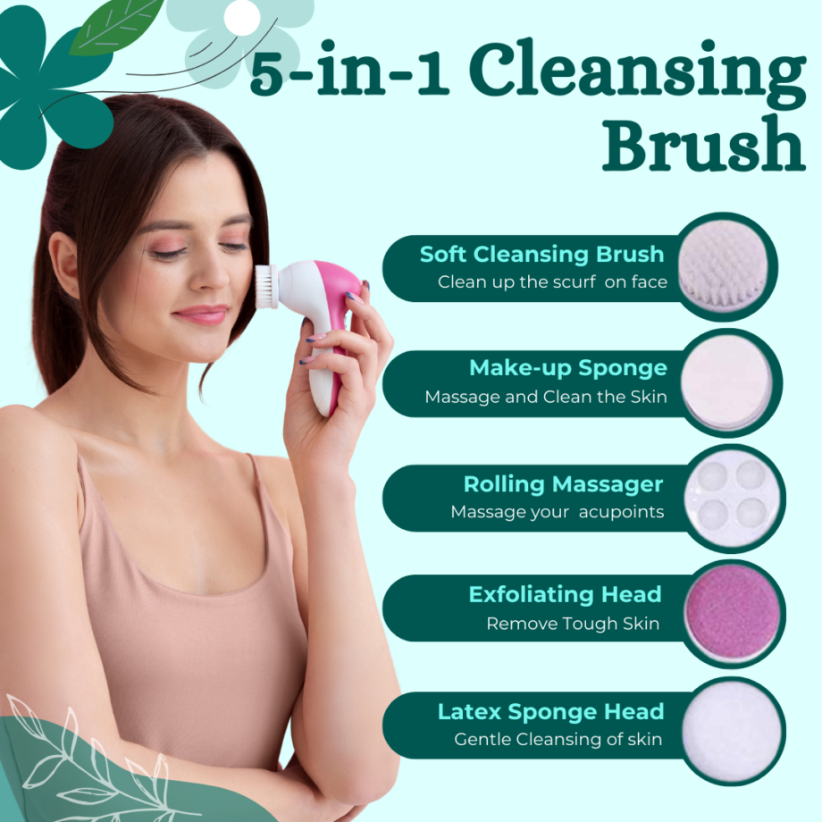 Silicone Facial Brush Massager for Deep Cleaning & Exfoliation (Assorted Color) - Image 2