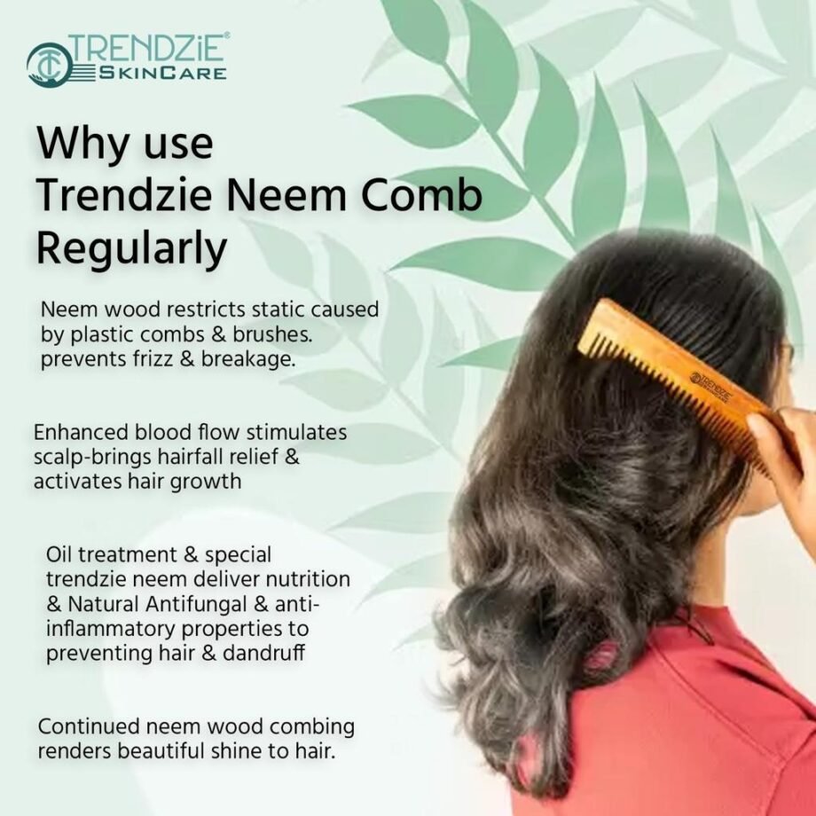 Nature's Touch Neem Comb | Hair Growth, Hairfall & Dandruff Control - Image 4