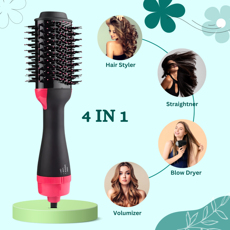 Multi-Function 4 in 1 Hair Styler,Dryer,Straightener &  Curler Comb - Image 4