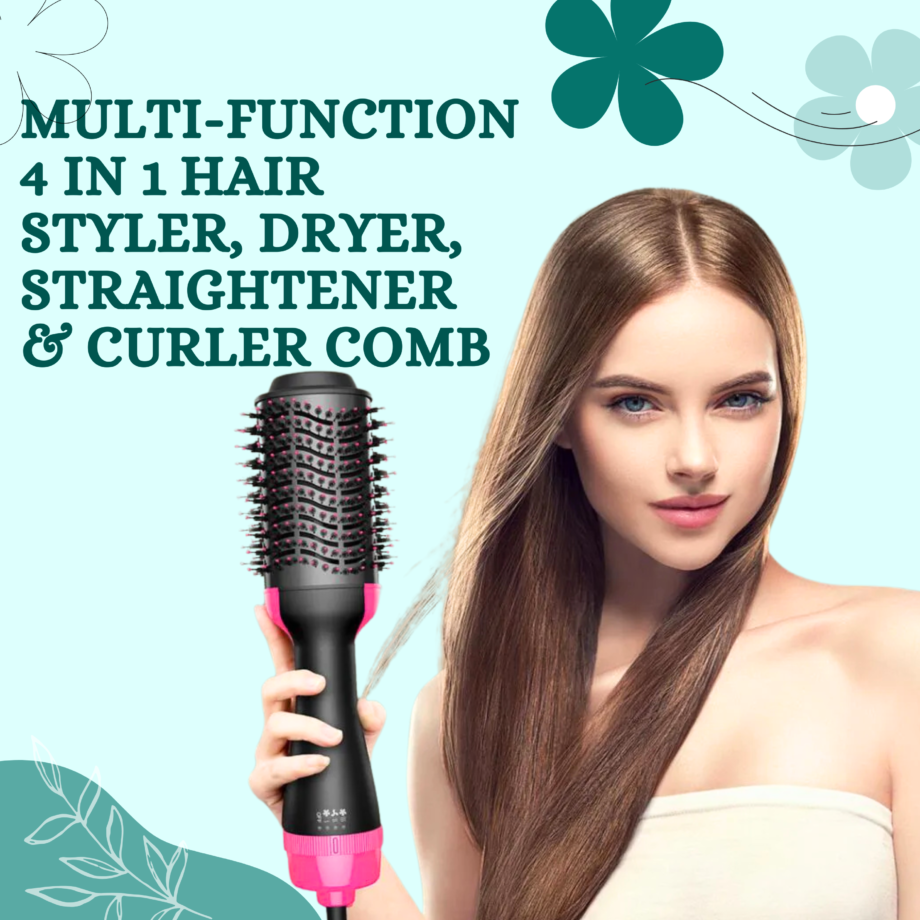 Multi-Function 4 in 1 Hair Styler,Dryer,Straightener &  Curler Comb