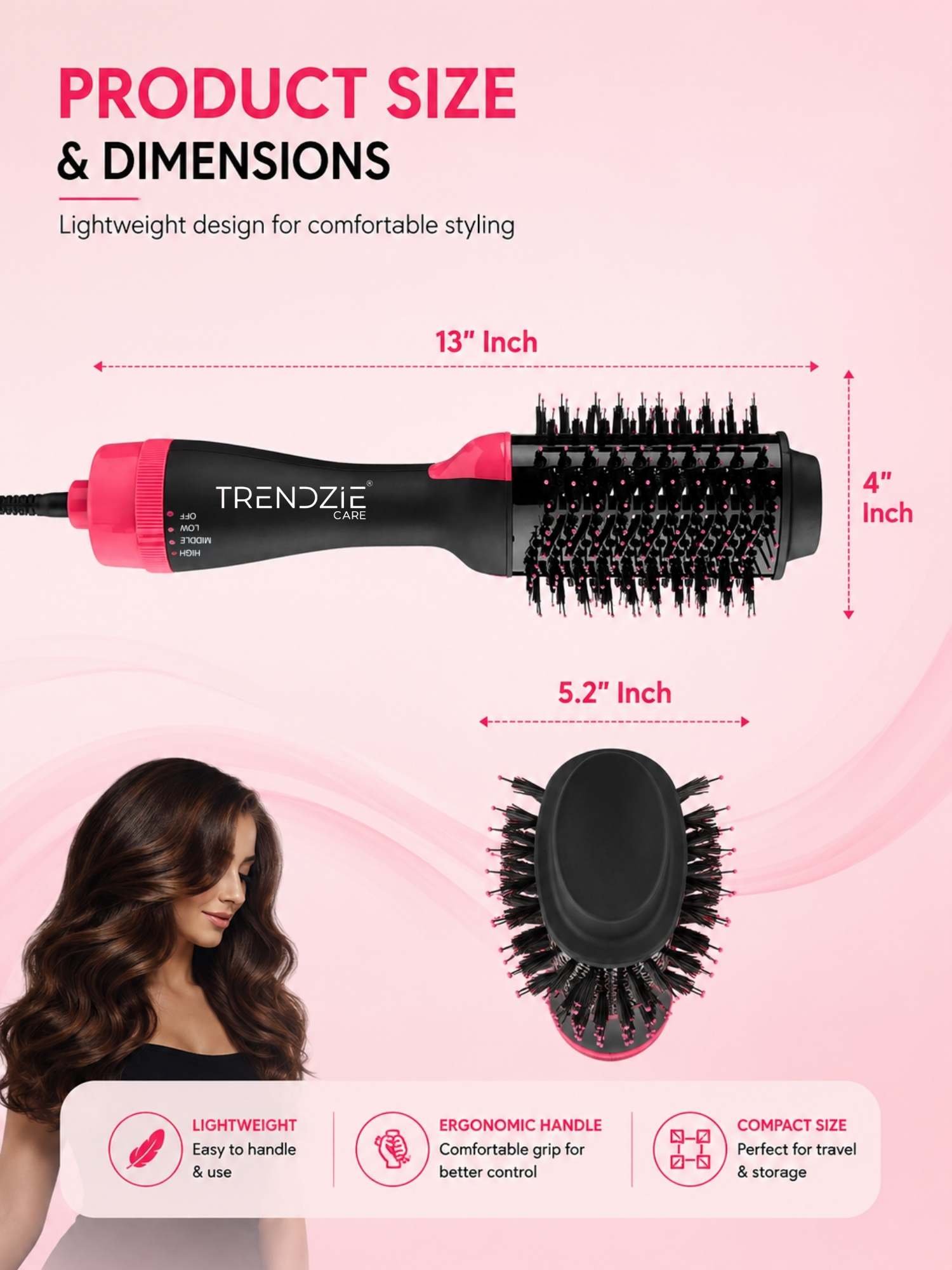 trendzie skin care multi function 4 in 1 hair styler, dryer, straightener & curler comb trendzie skin care multi function 4 in 1 hair styler, dryer, straightener & curler comb