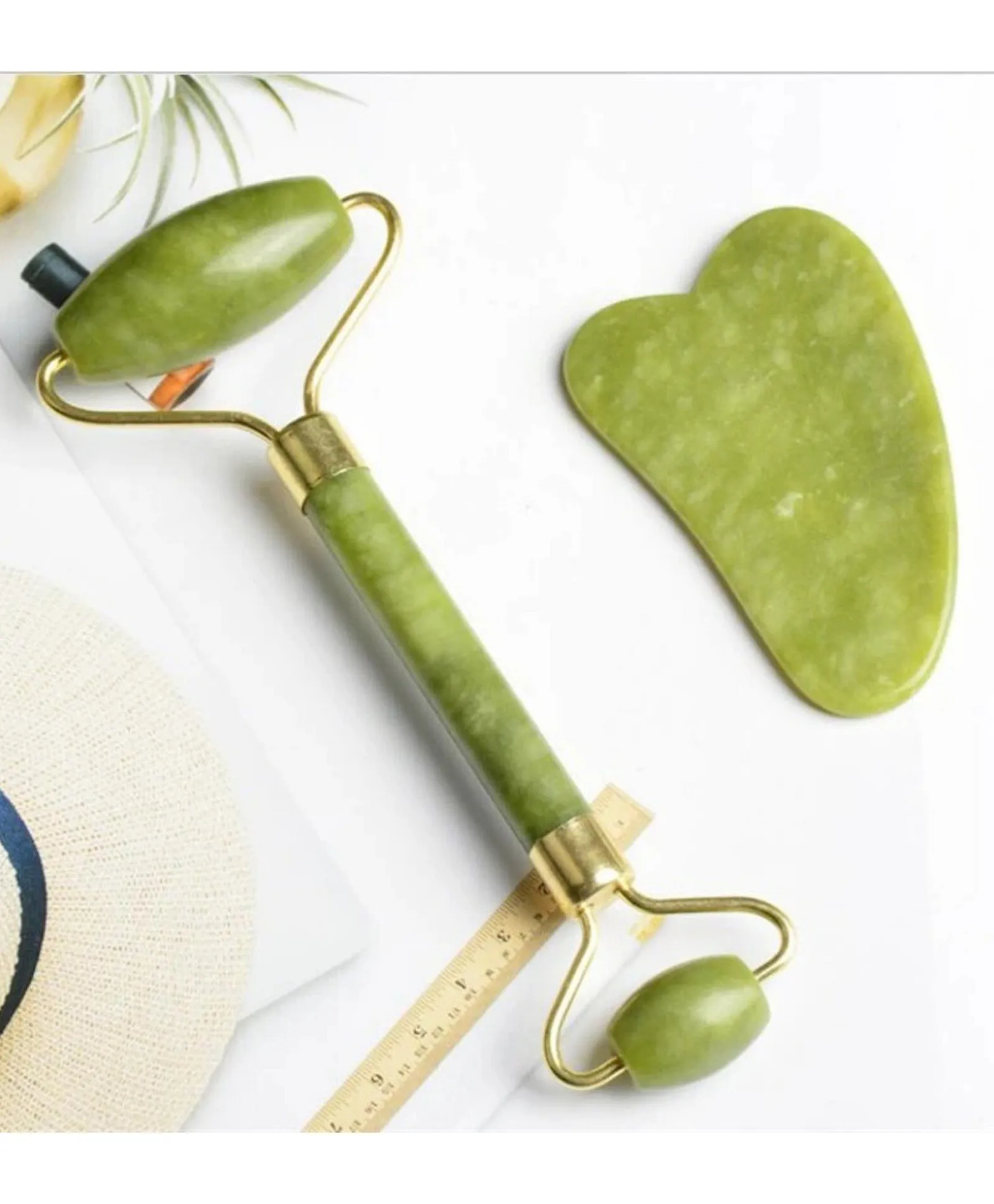 trendzie skin care professional facial massage jade roller with guasha for face & neck massage tool (assorted color) trendzie skin care professional facial massage jade roller with guasha for face & neck massage tool (assorted color)