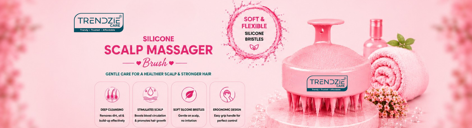 trendzie care silicone scalp massager.