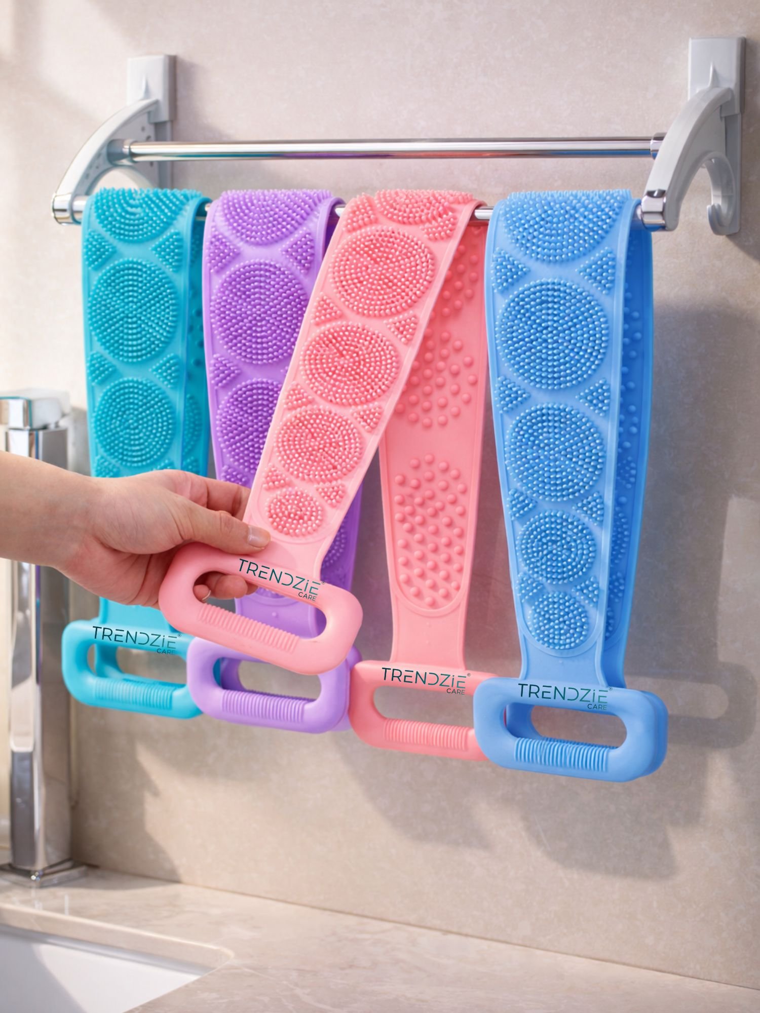 bath belt & body scrubber | double sided exfoliating back scrubber for deep cleansing, massage & skin care bath belt & body scrubber | double sided exfoliating back scrubber for deep cleansing, massage & skin care