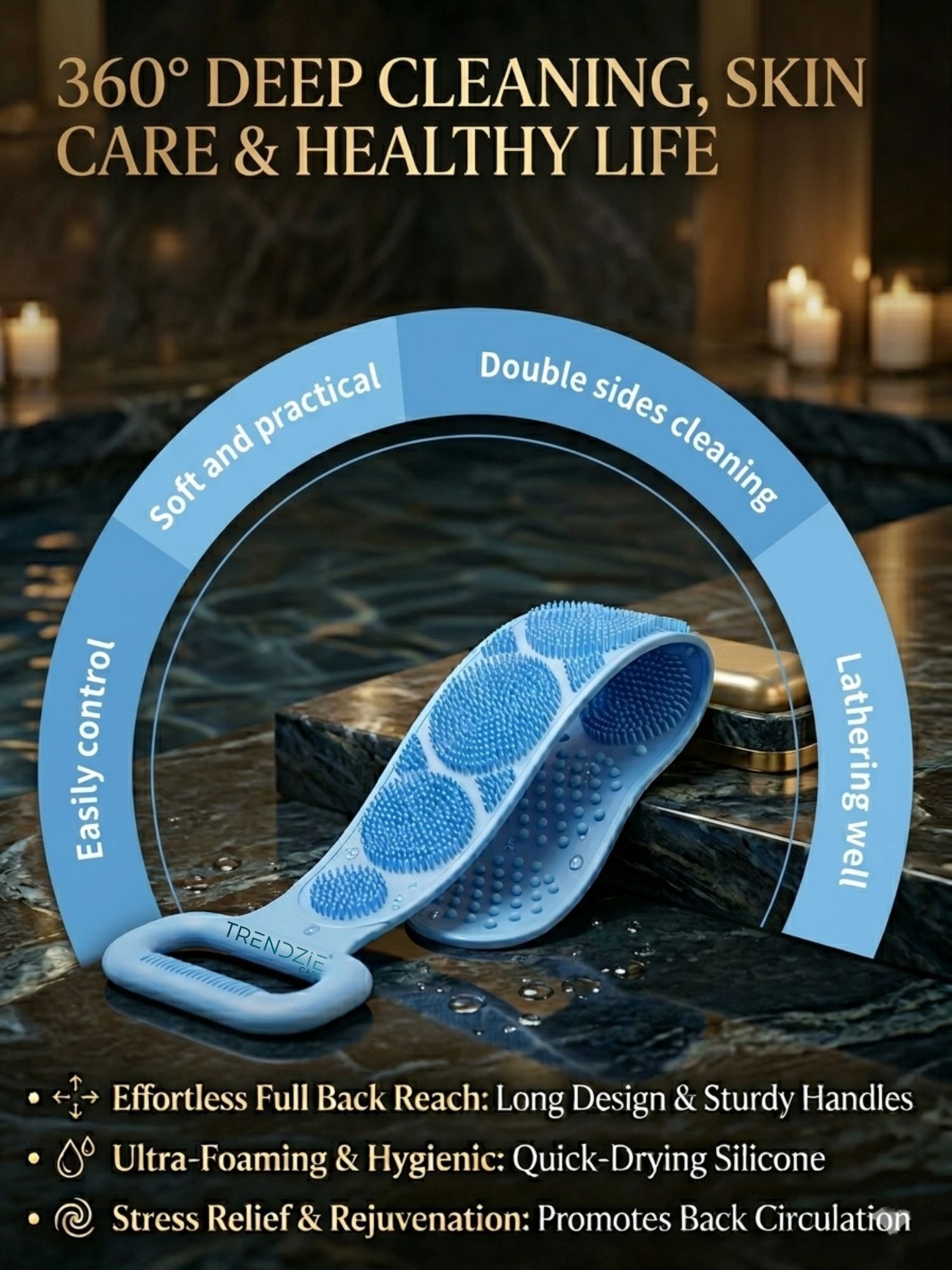 bath belt & body scrubber | double sided exfoliating back scrubber for deep cleansing, massage & skin care bath belt & body scrubber | double sided exfoliating back scrubber for deep cleansing, massage & skin care