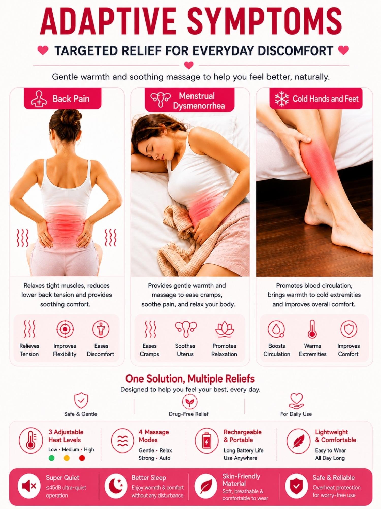 period cramp relief heating belt with massage period cramp relief heating belt with massage