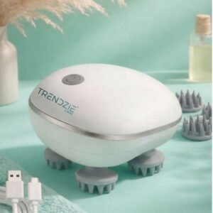 rechargeable electric body & scalp massager with rotating heads
