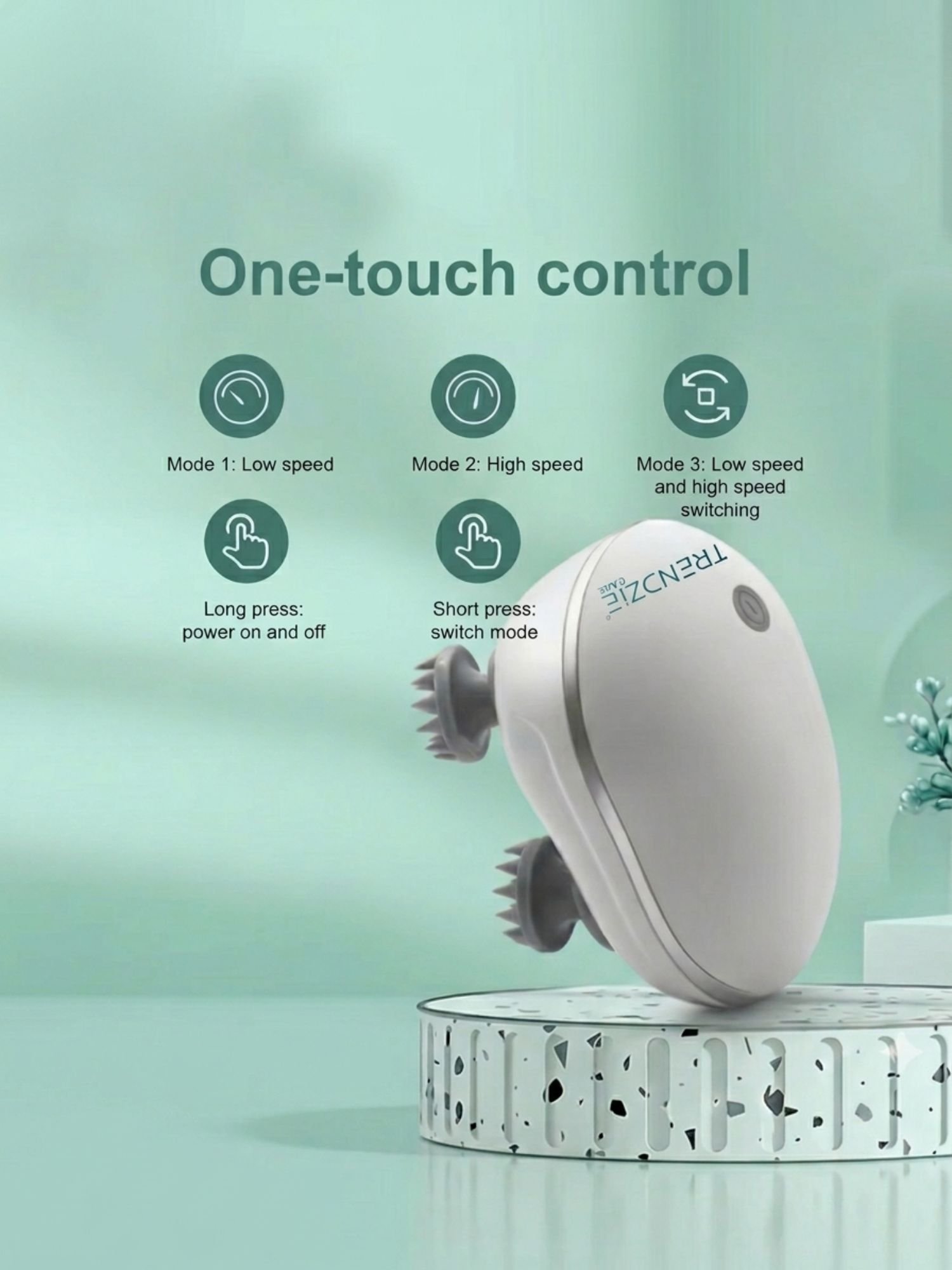 rechargeable electric body & scalp massager with rotating heads rechargeable electric body & scalp massager with rotating heads