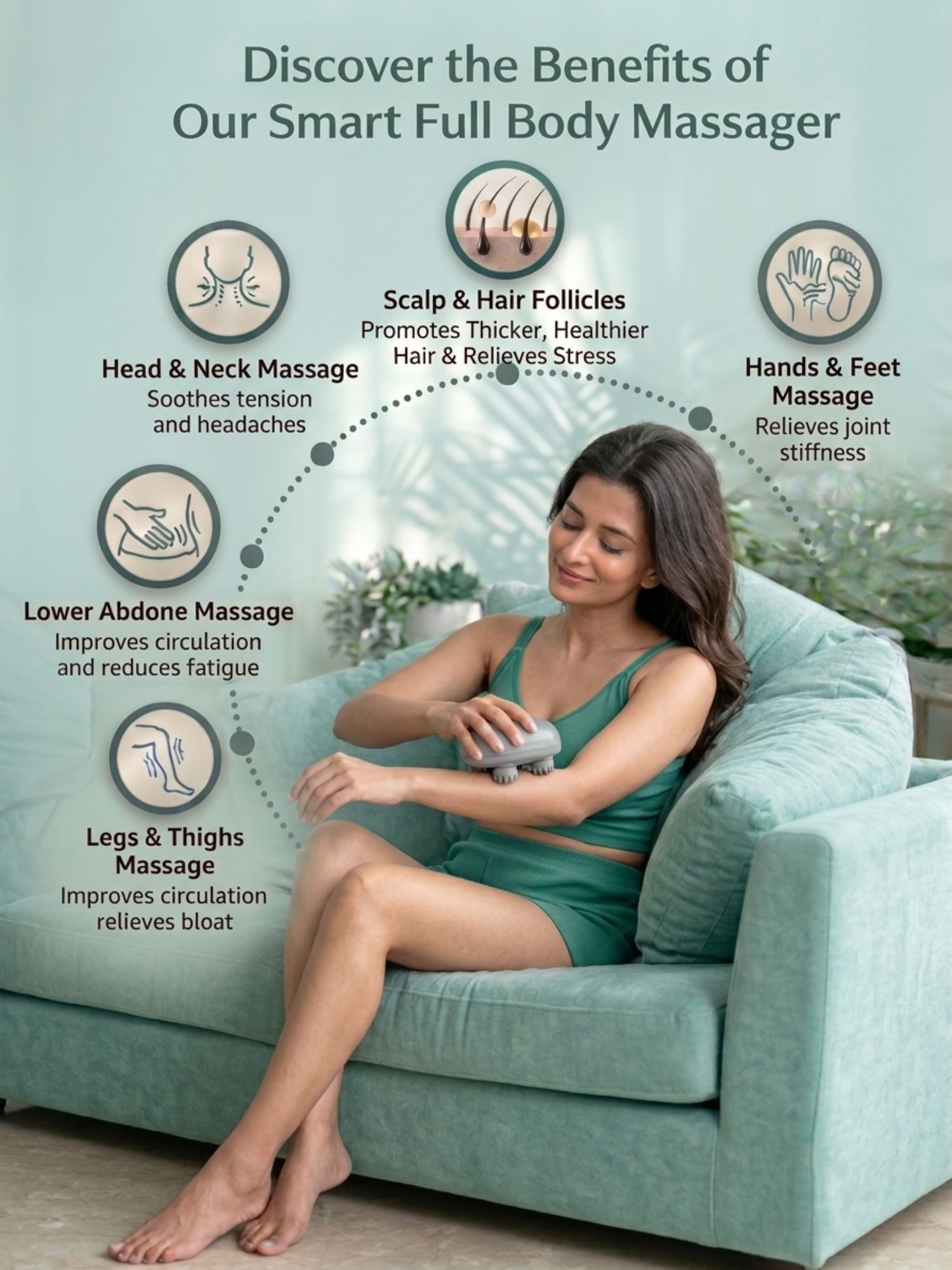 rechargeable electric body & scalp massager with rotating heads rechargeable electric body & scalp massager with rotating heads