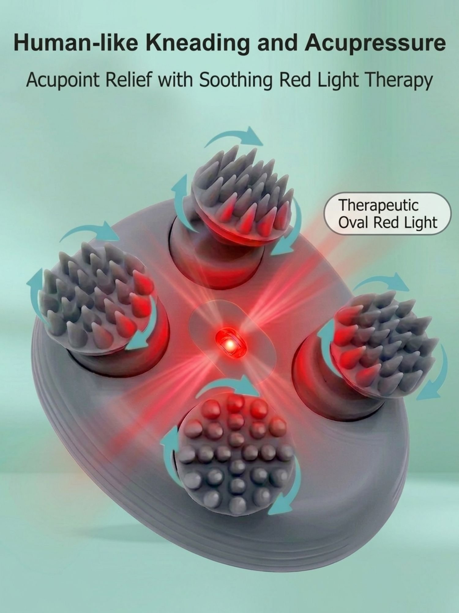rechargeable electric body & scalp massager with rotating heads rechargeable electric body & scalp massager with rotating heads