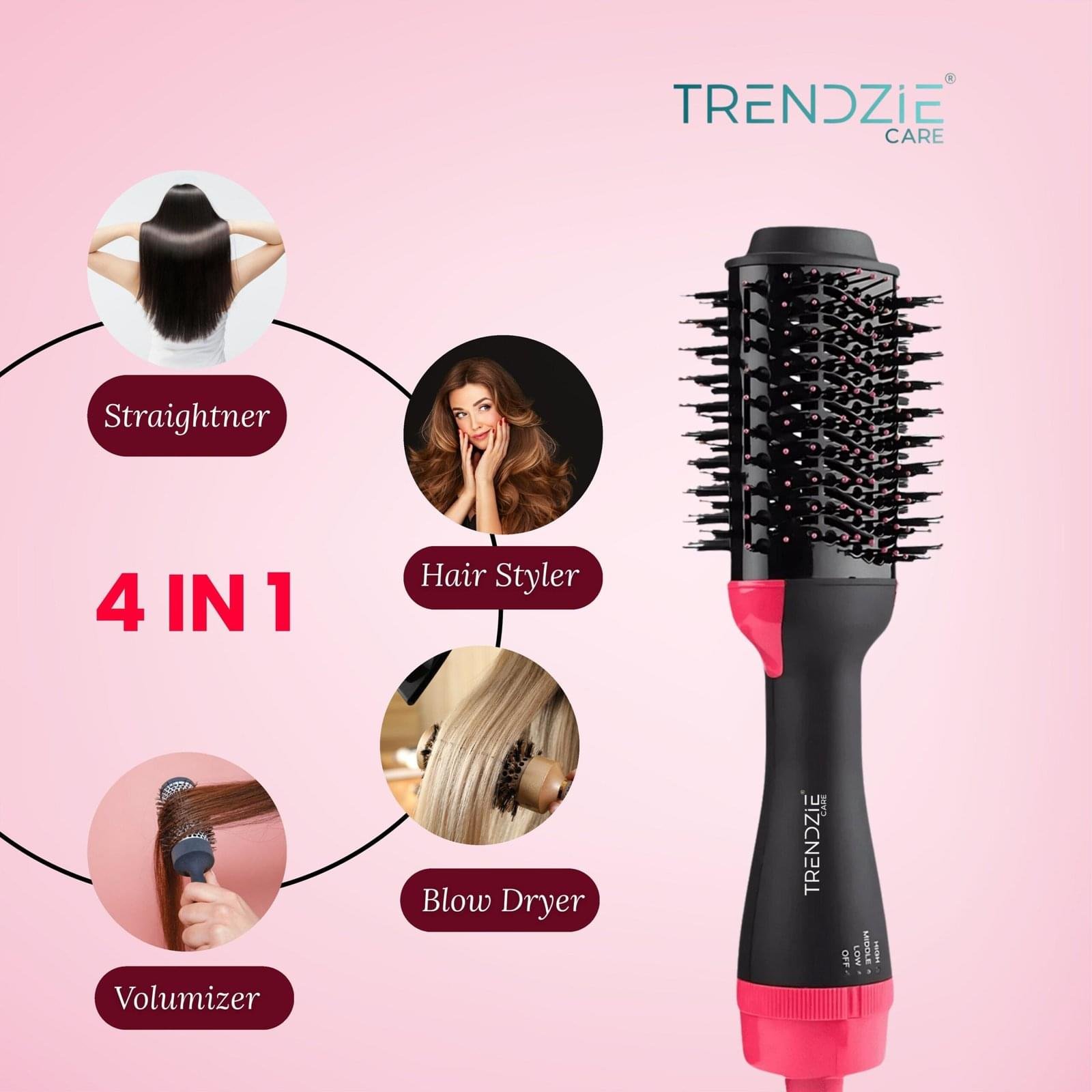 Multi-Function 4 in 1 Hair Styler,Dryer,Straightener & Curler Comb - Image 4