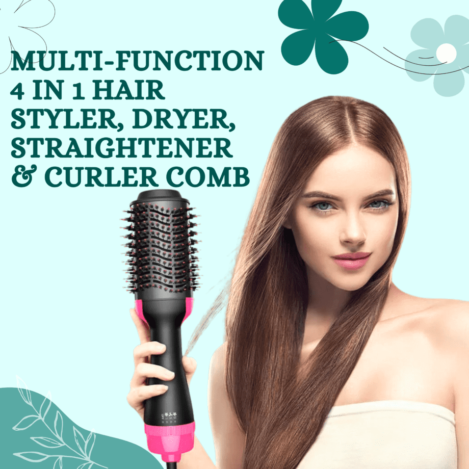 Multi-Function 4 in 1 Hair Styler,Dryer,Straightener &  Curler Comb